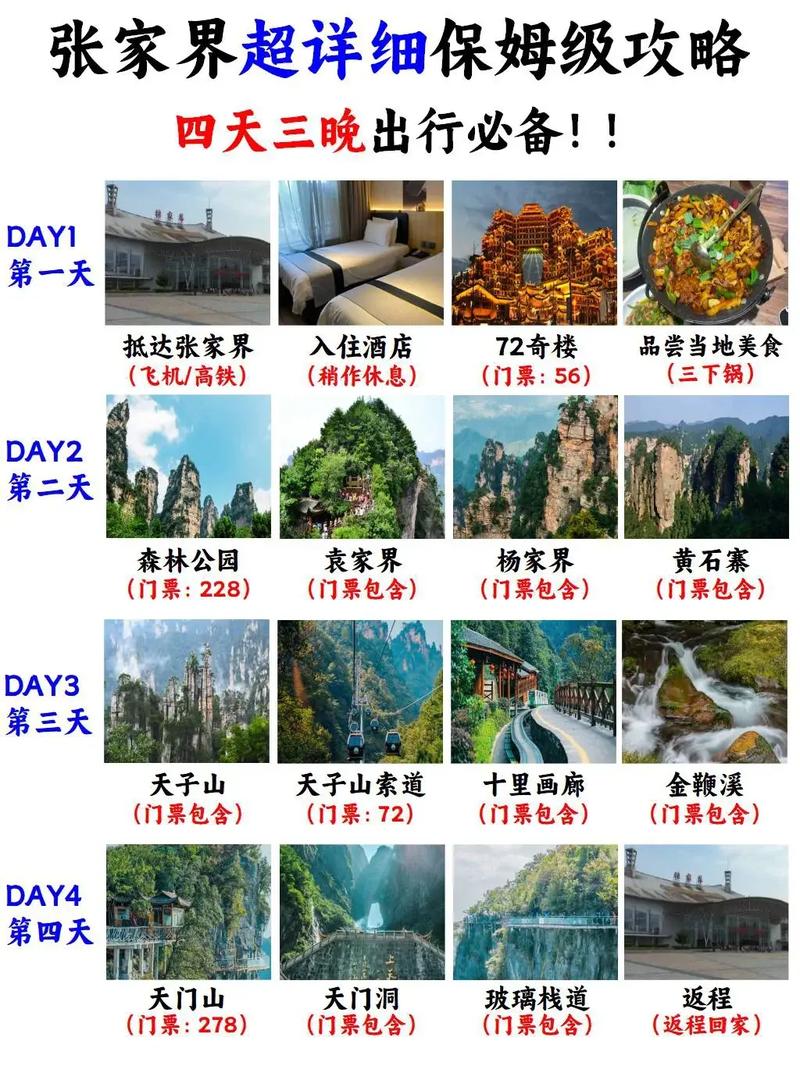 张家界两天一夜旅游攻略