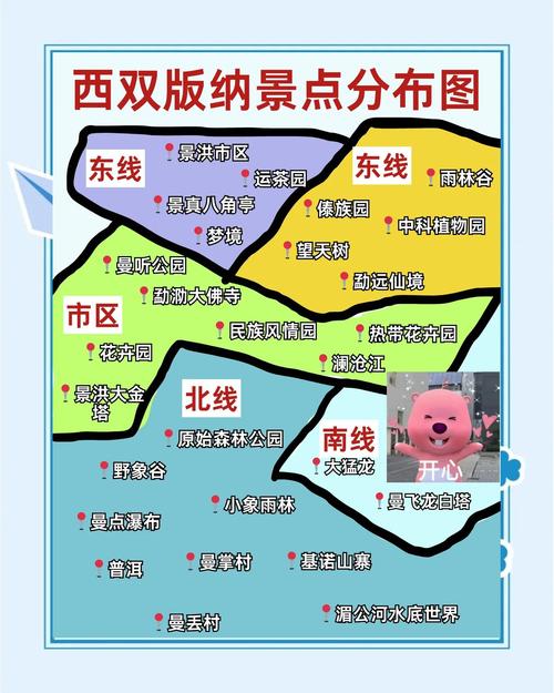 西双版纳旅游景点分布地图