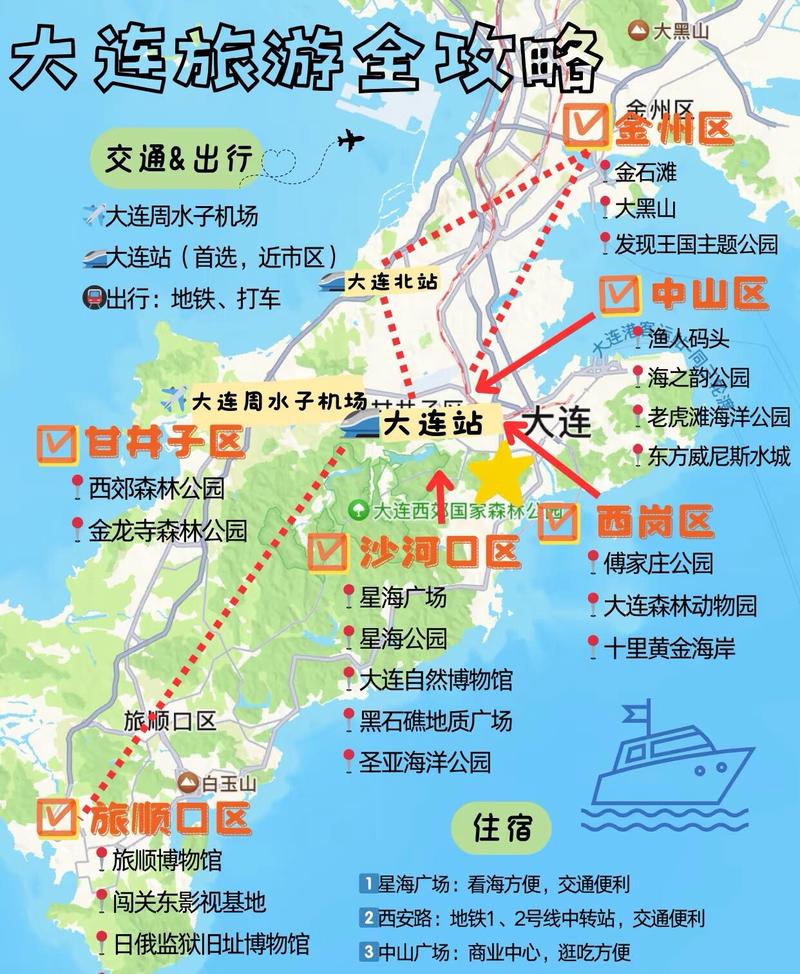 大连 旅游景点 地图