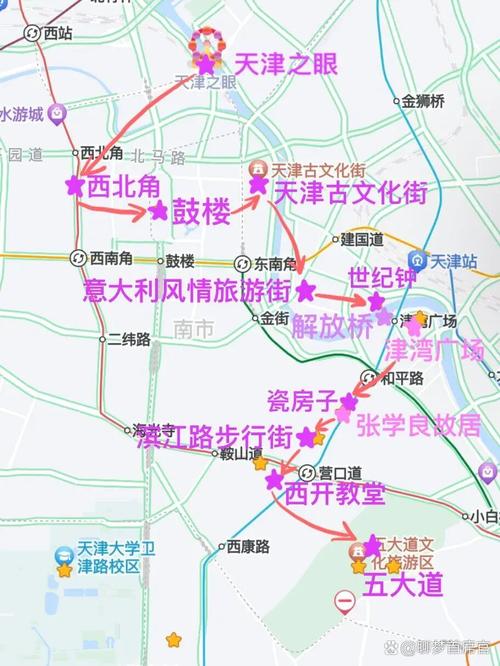 天津市旅游景点分布图